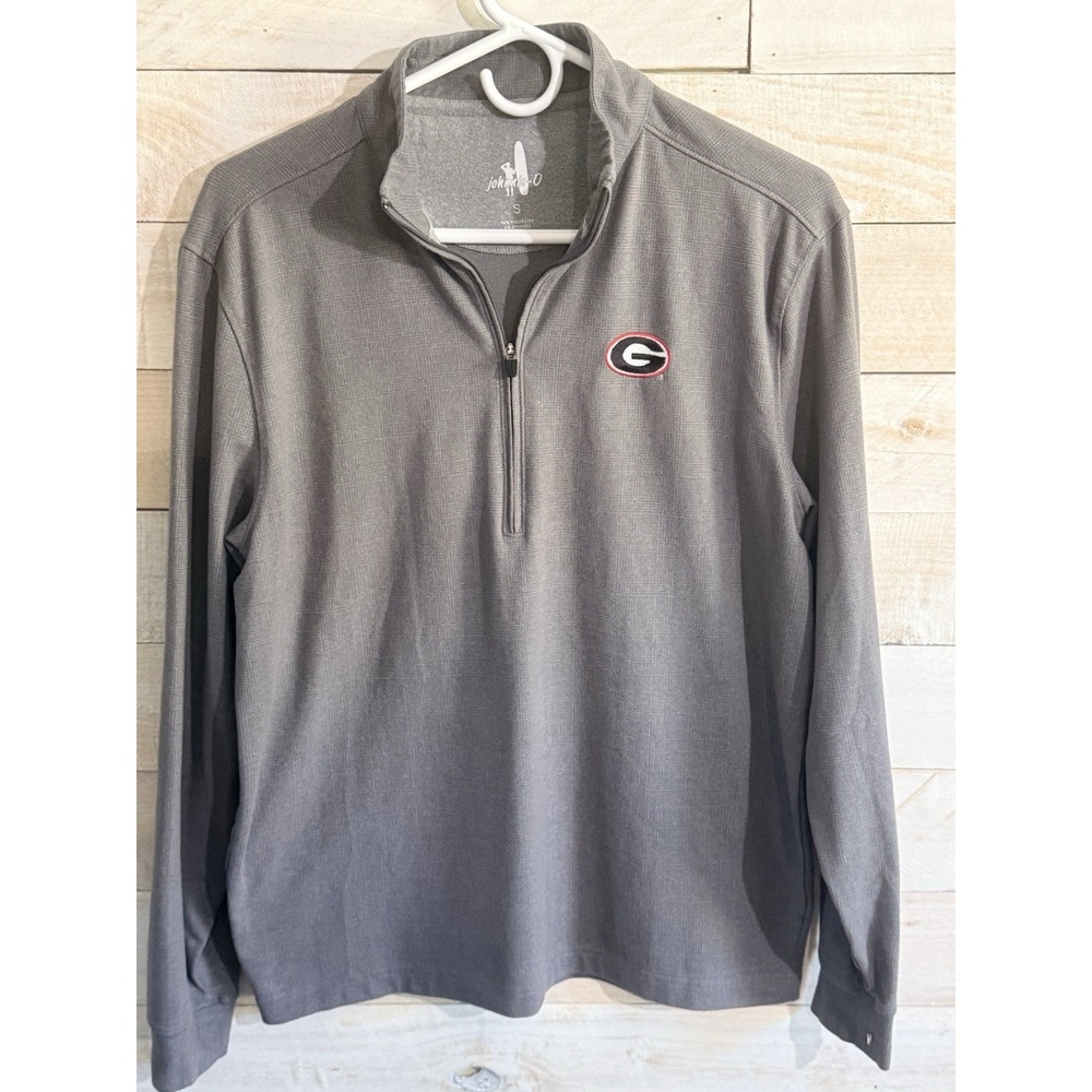 Georgia Bulldogs Pullover Mens Small NCAA Football Quarter Zip Johnnie-O